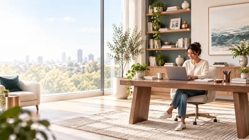 Person using a laptop while reviewing assistance options